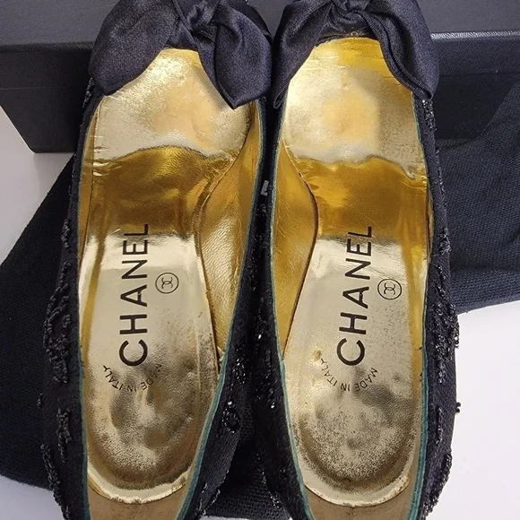 Chanel Black Beaded Evening Heels 6 - Picture 9 of 11
